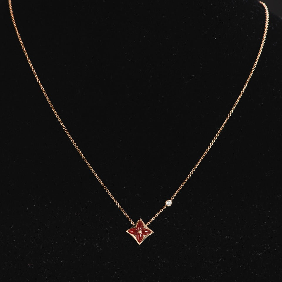[Lumina]STAR NECKLACE PINK GOLD 1 DIAMOND