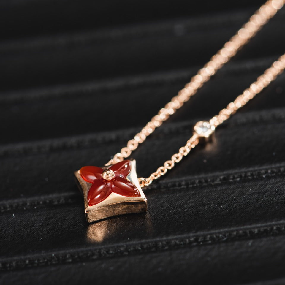 [Lumina]STAR NECKLACE PINK GOLD 1 DIAMOND