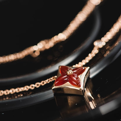 [Lumina]STAR NECKLACE PINK GOLD 1 DIAMOND