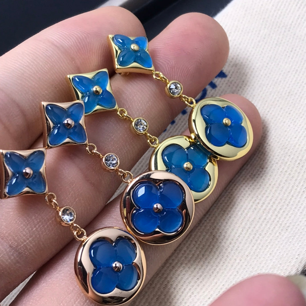 [Lumina]STAR AND SUN AGATE DIAMOND EARRINGS