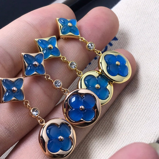 [Lumina]STAR AND SUN AGATE DIAMOND EARRINGS