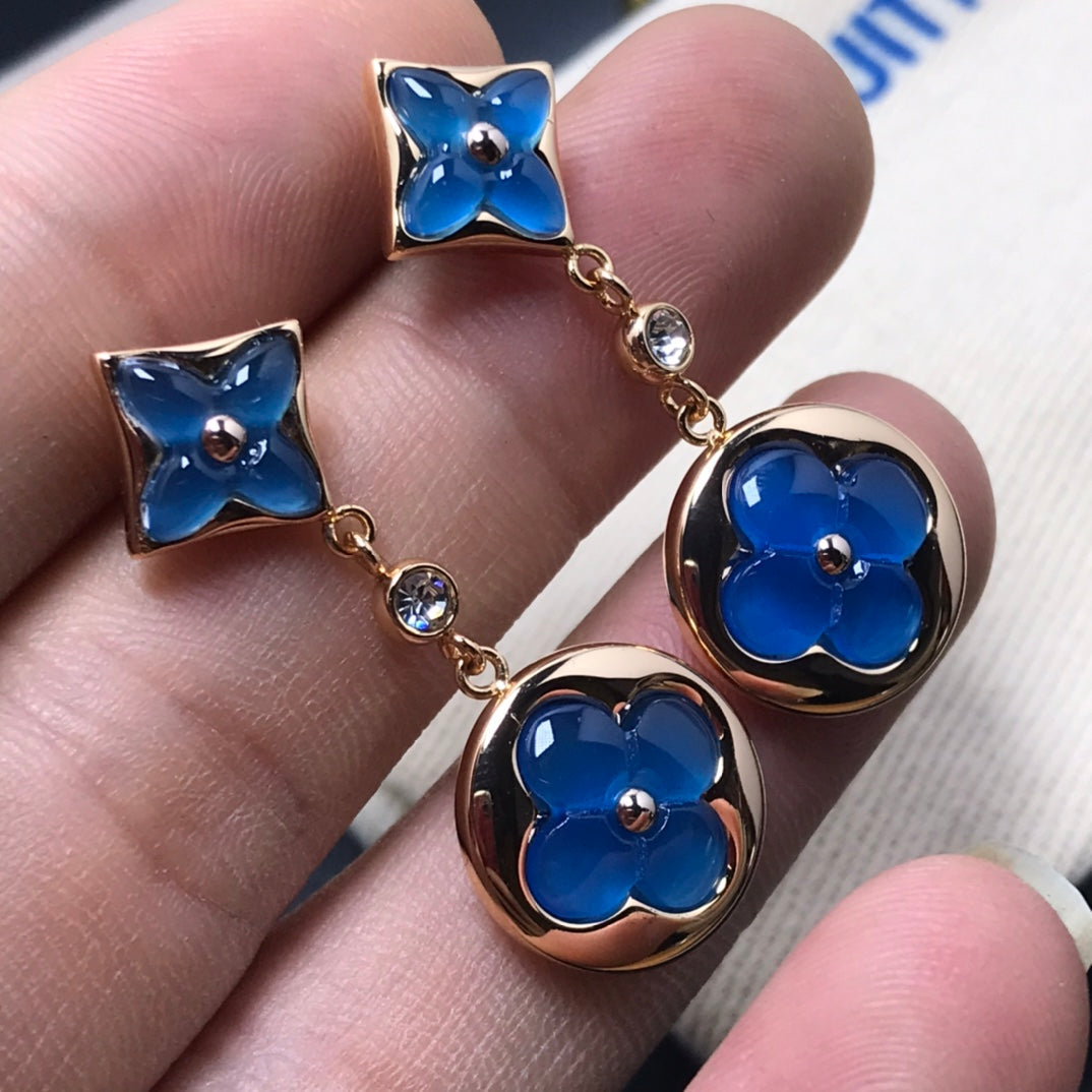 [Lumina]STAR AND SUN AGATE DIAMOND EARRINGS