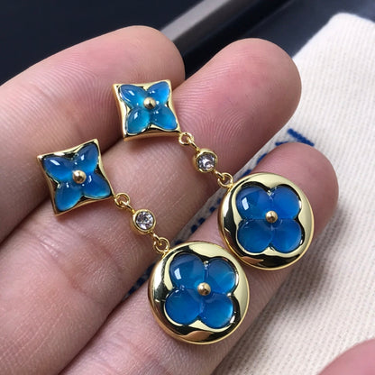 [Lumina]STAR AND SUN AGATE DIAMOND EARRINGS