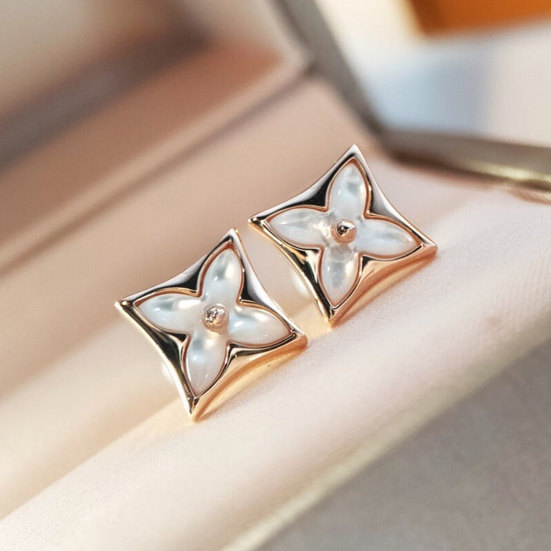 [Lumina]STAR MOP PINK GOLD EARRINGS