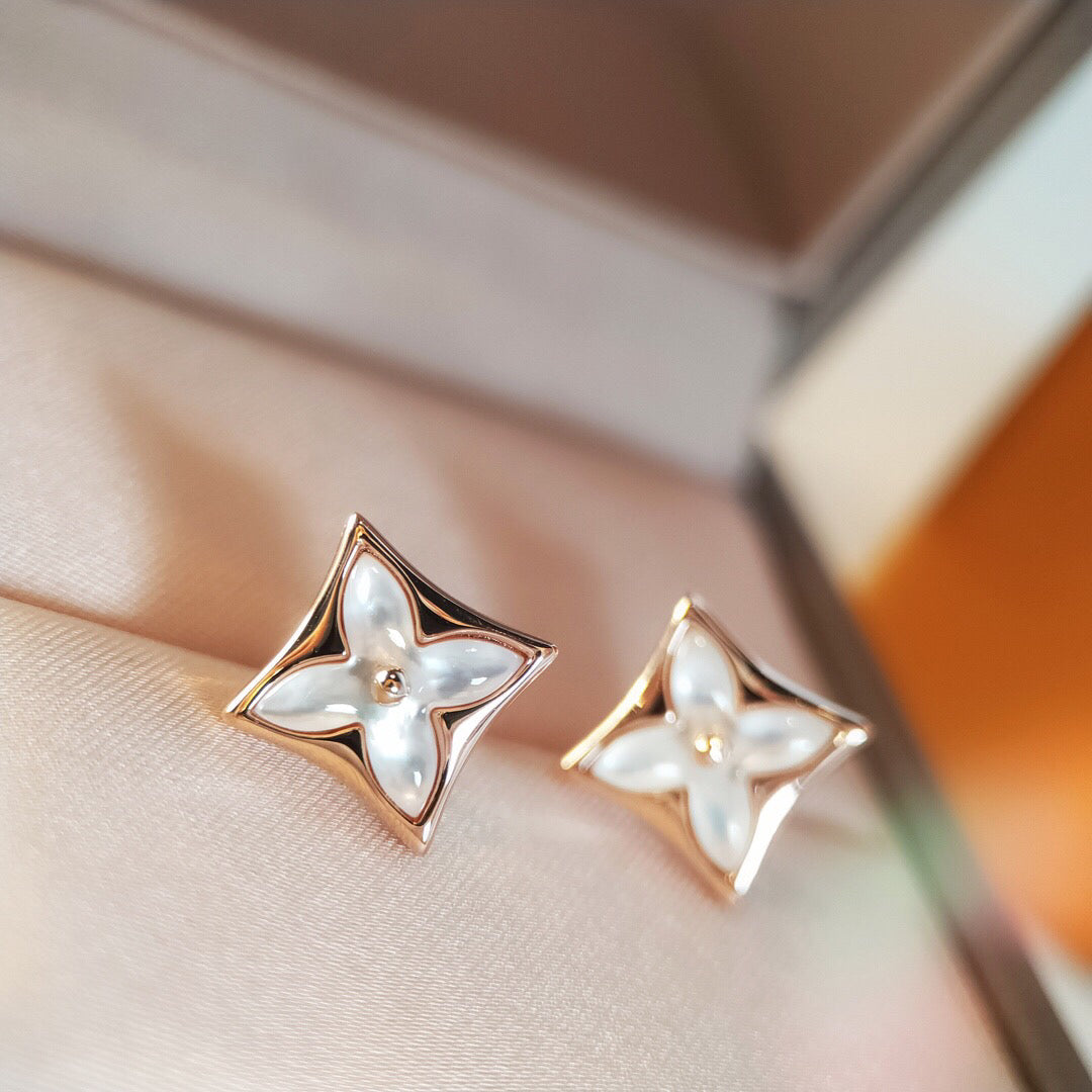 [Lumina]STAR MOP PINK GOLD EARRINGS