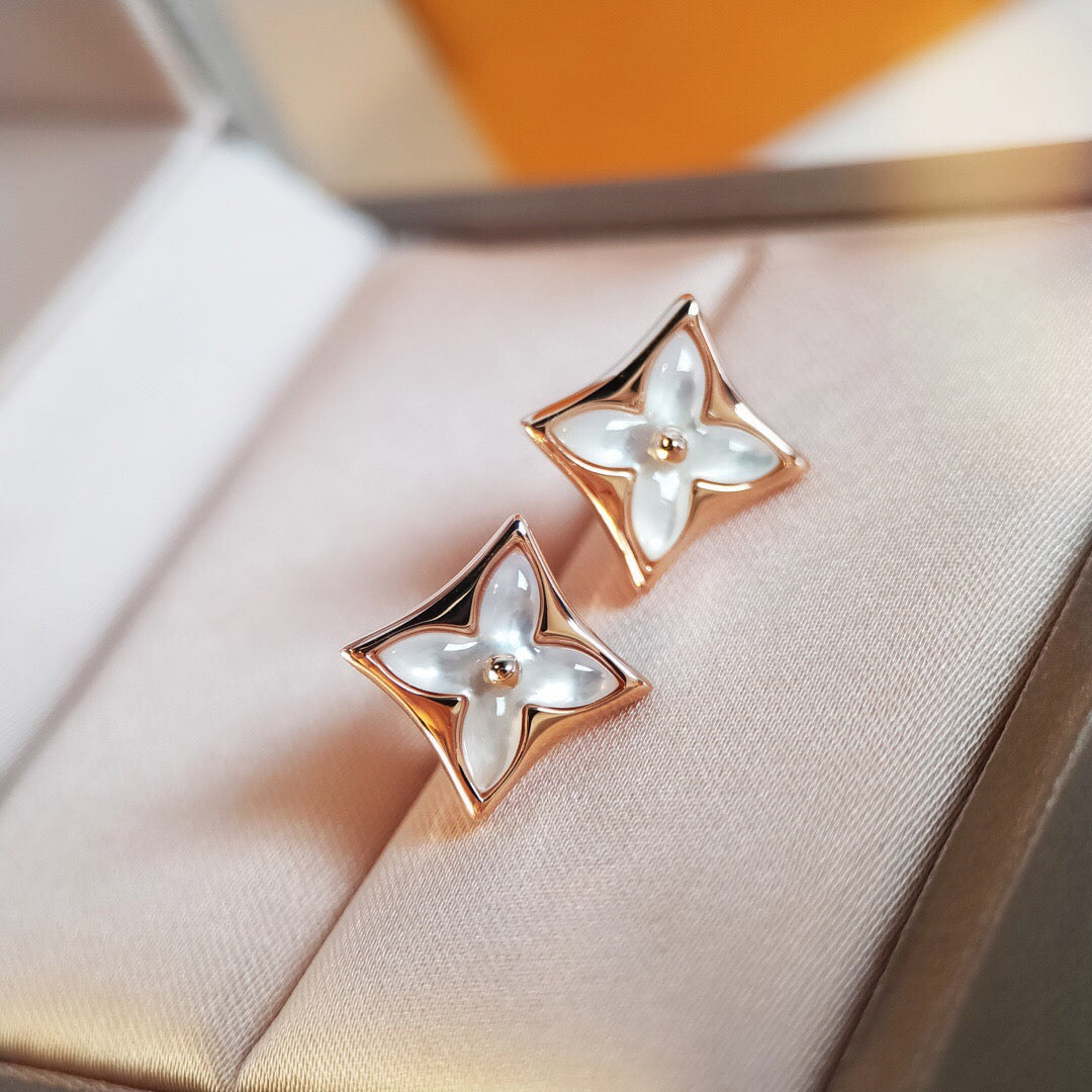 [Lumina]STAR MOP PINK GOLD EARRINGS