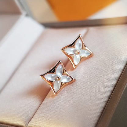 [Lumina]STAR MOP PINK GOLD EARRINGS