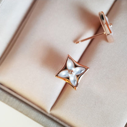 [Lumina]STAR MOP PINK GOLD EARRINGS
