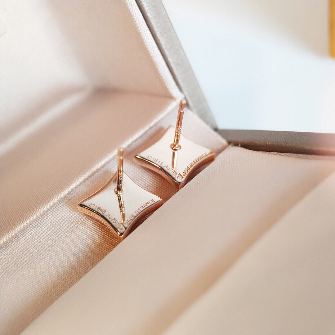 [Lumina]STAR MOP PINK GOLD EARRINGS