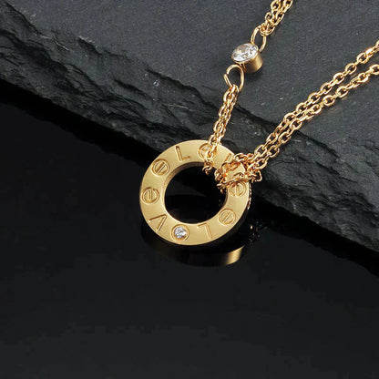 [Lumina]LOVE NECKLACE 16MM 2 DIAMONDS