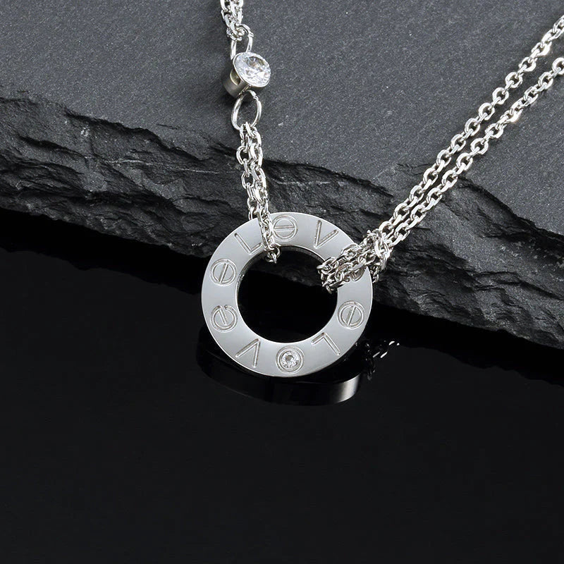 [Lumina]LOVE NECKLACE 16MM 2 DIAMONDS
