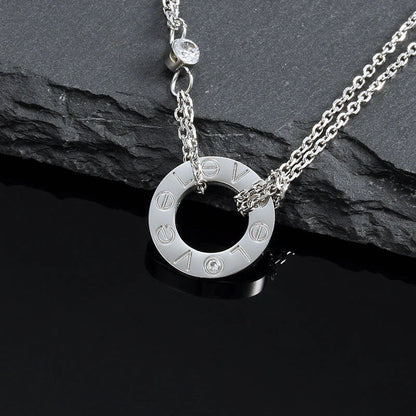 [Lumina]LOVE NECKLACE 16MM 2 DIAMONDS