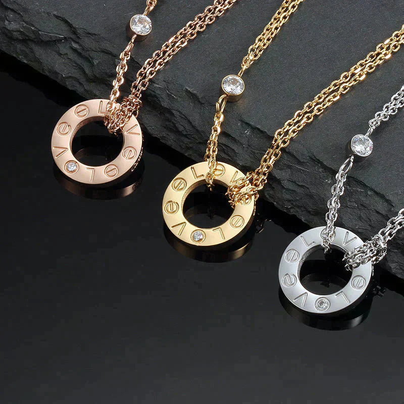 [Lumina]LOVE NECKLACE 16MM 2 DIAMONDS