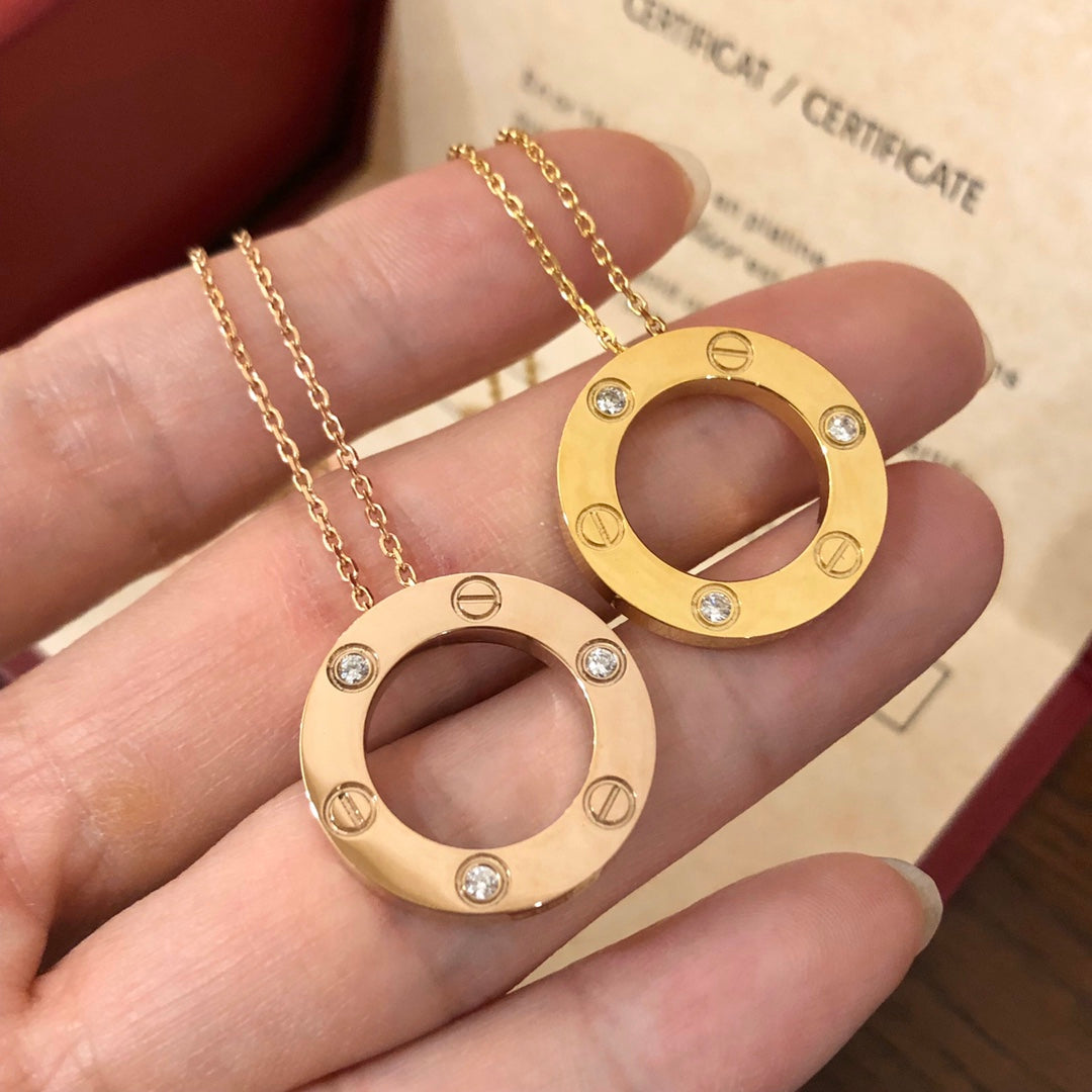 [Lumina]LOVE NECKLACE 16MM 3 DIAMONDS