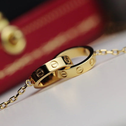 [Lumina]LOVE NECKLACE DOUBLE RING GOLD
