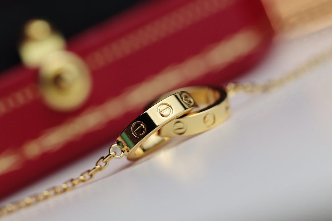 [Lumina]LOVE NECKLACE DOUBLE RING GOLD