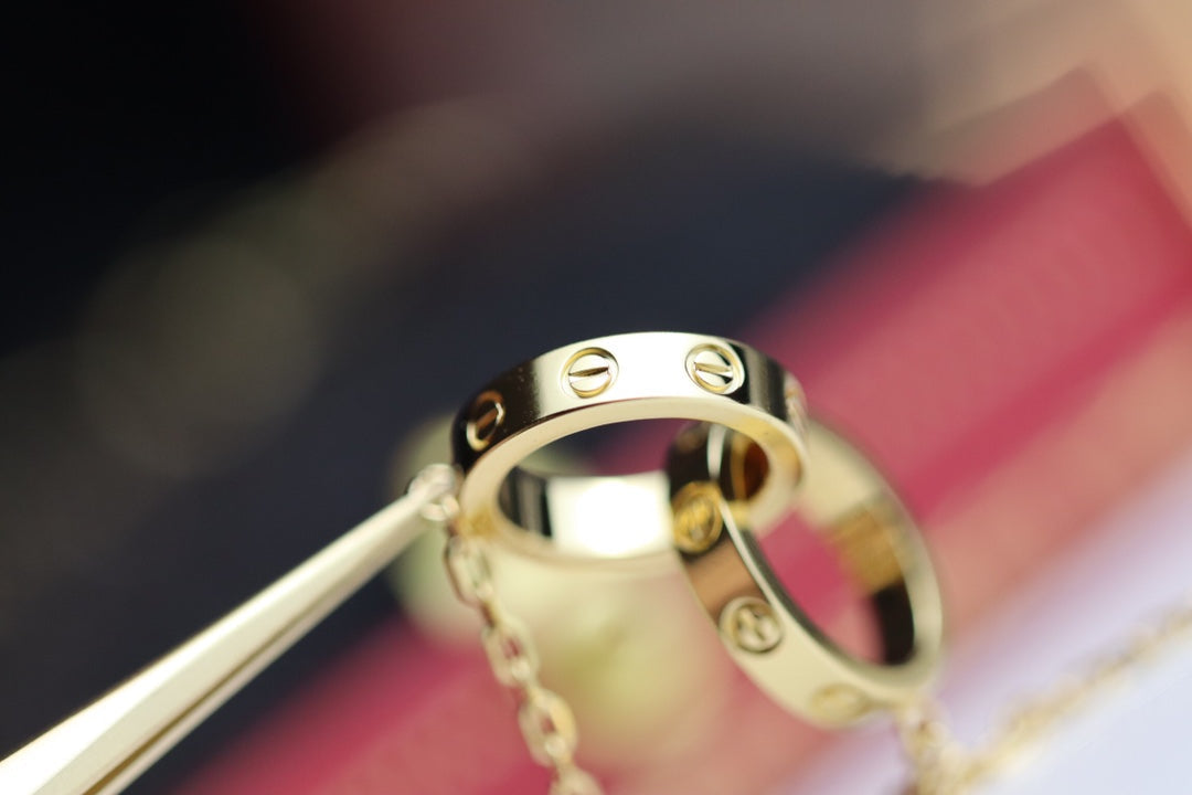 [Lumina]LOVE NECKLACE DOUBLE RING GOLD