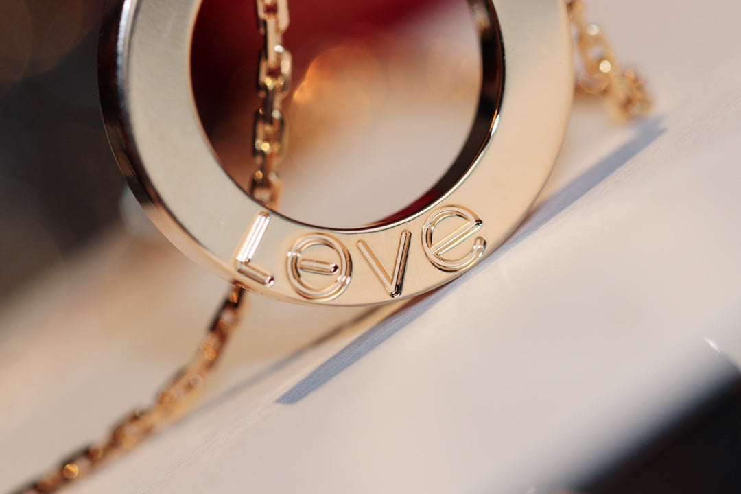 [Lumina]LOVE NECKLACE 16MM 6 DIAMONDS PINK GOLD