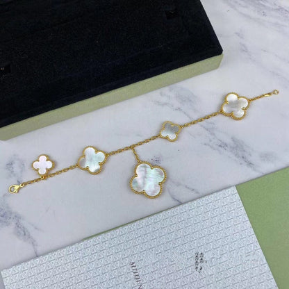 [Lumina]MAGIC CLOVER MOP GOLD BRACELET 5 MOTIFS