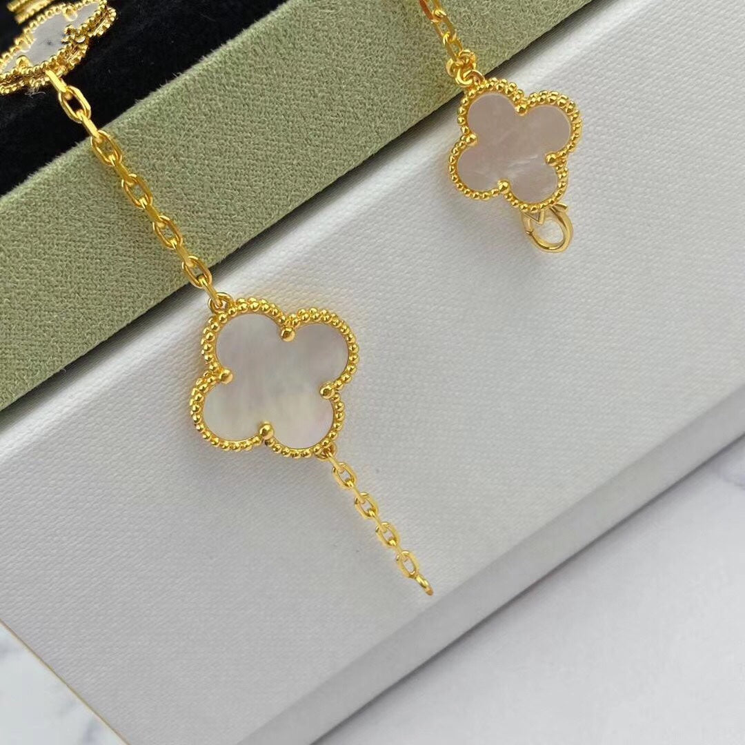 [Lumina]MAGIC CLOVER MOP GOLD BRACELET 5 MOTIFS