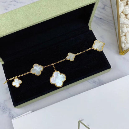 [Lumina]MAGIC CLOVER MOP GOLD BRACELET 5 MOTIFS
