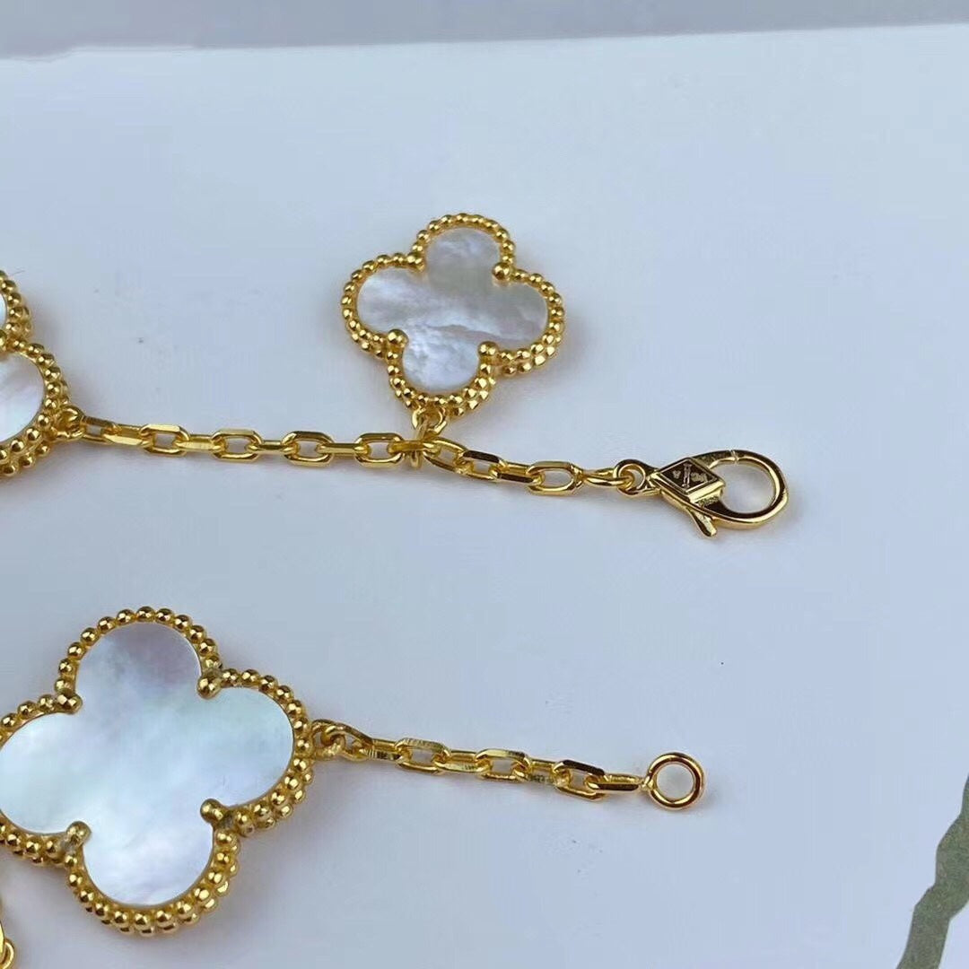 [Lumina]MAGIC CLOVER MOP GOLD BRACELET 5 MOTIFS