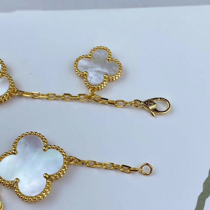 [Lumina]MAGIC CLOVER MOP GOLD BRACELET 5 MOTIFS