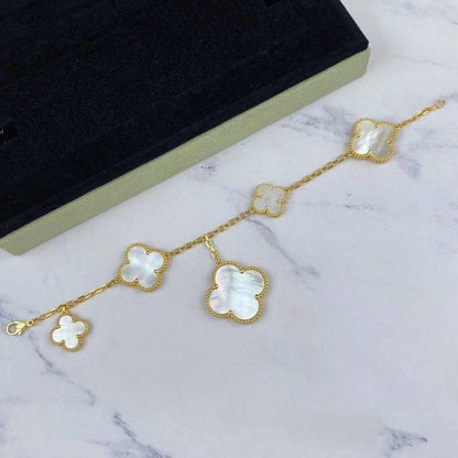 [Lumina]MAGIC CLOVER MOP GOLD BRACELET 5 MOTIFS