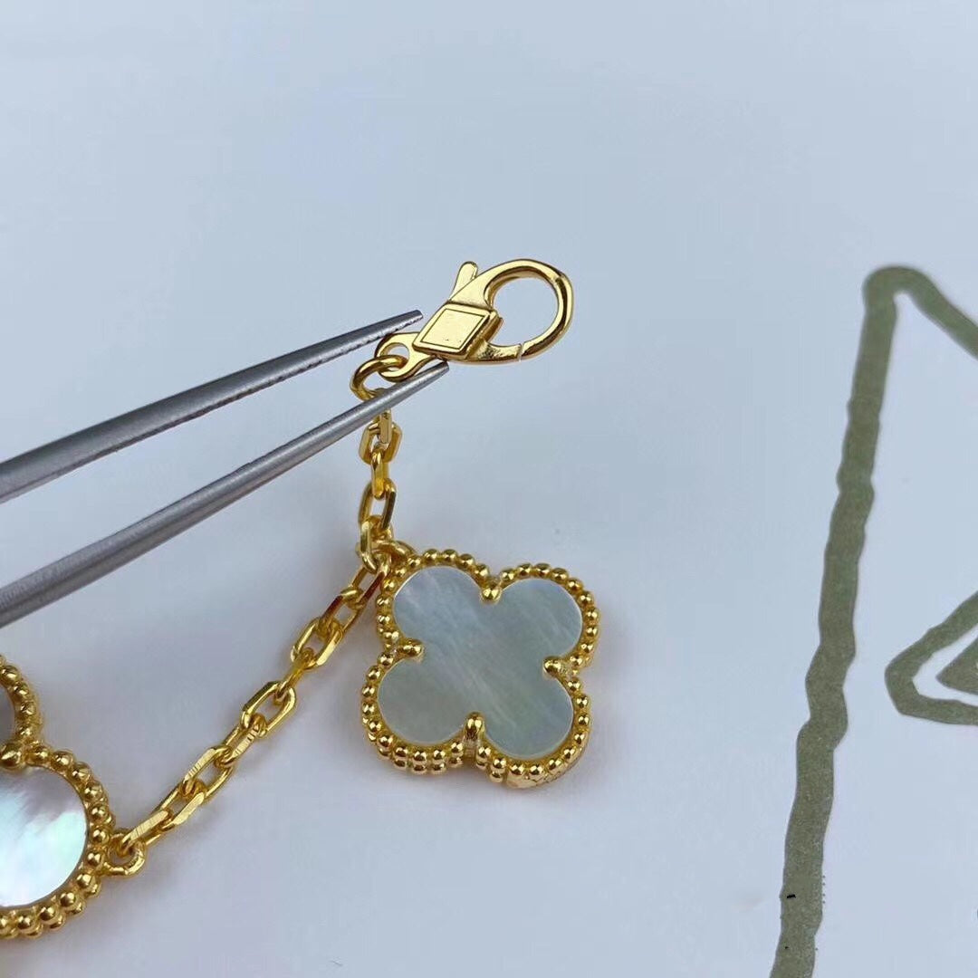 [Lumina]MAGIC CLOVER MOP GOLD BRACELET 5 MOTIFS