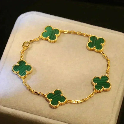 [Lumina] CLOVER 5 MOTIF MALACHITE BRACELET COLLECTION