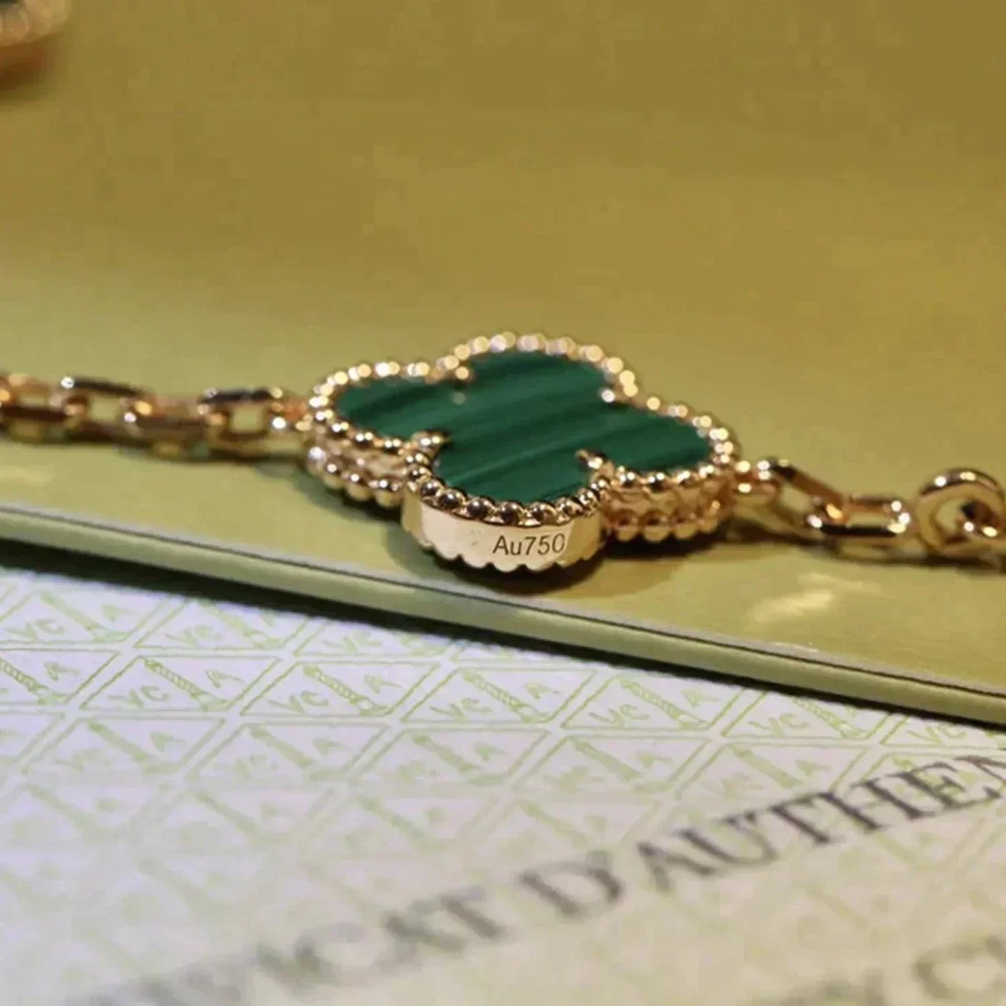 [Lumina] CLOVER 5 MOTIF MALACHITE BRACELET COLLECTION