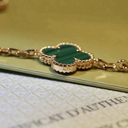 [Lumina] CLOVER 5 MOTIF MALACHITE BRACELET COLLECTION