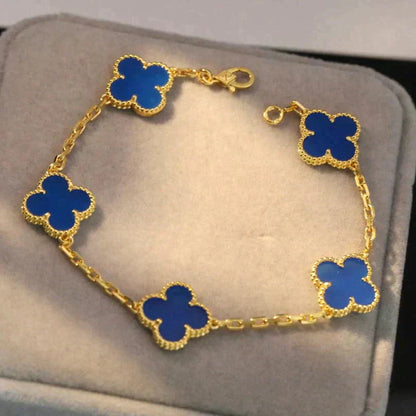 [Lumina] CLOVER 5 MOTIF BLUE AGATE BRACELET COLLECTION