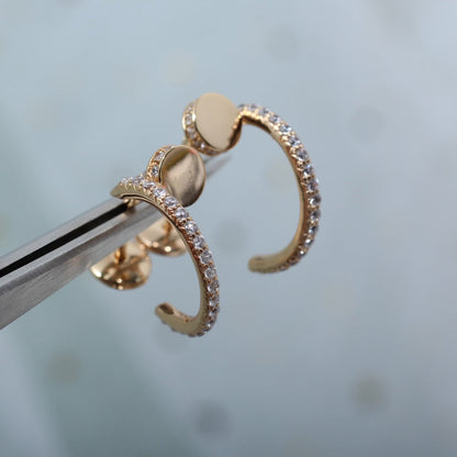 [Lumina]JUSTE EARRINGS 12.75MM PINK GOLD DIAMOND