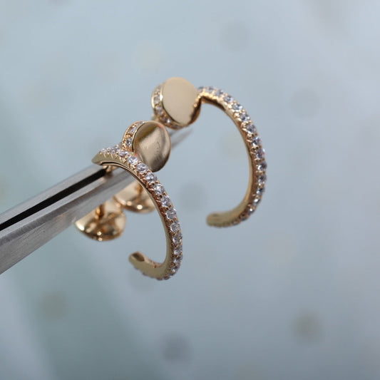 [Lumina]JUSTE EARRINGS 12.75MM PINK GOLD DIAMOND