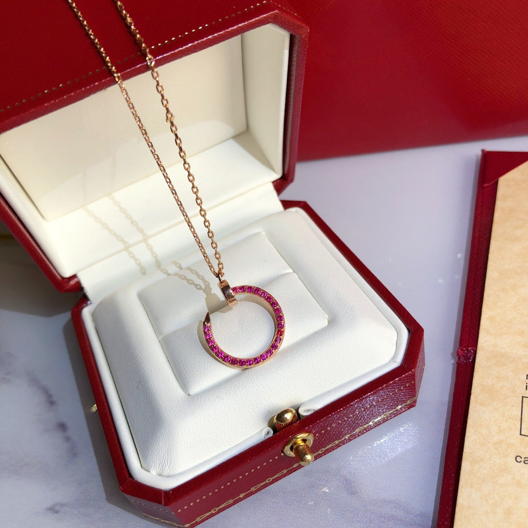 [Lumina]JUSTE NECKLACE GOLD RED DIAMONDS
