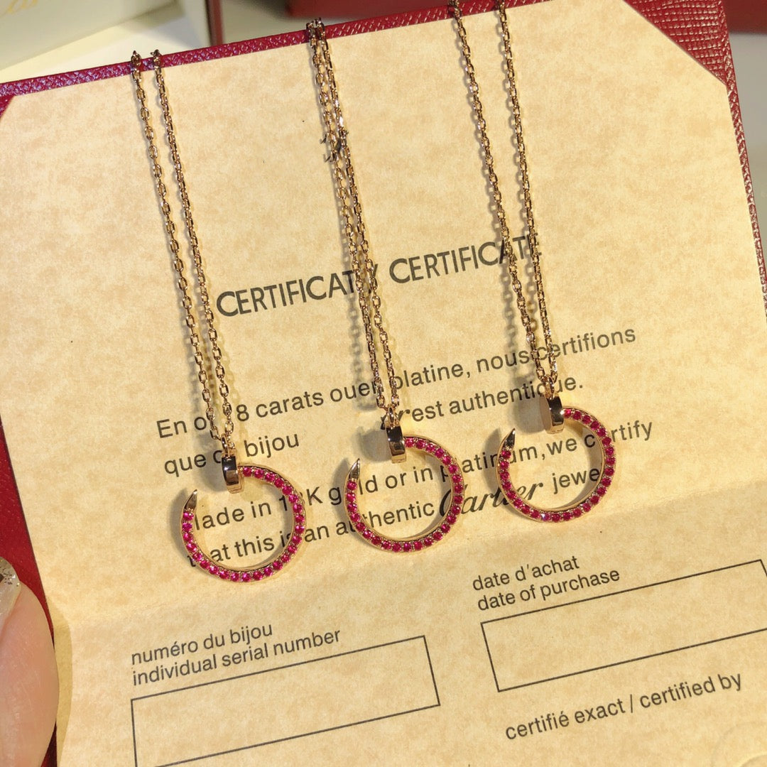 [Lumina]JUSTE NECKLACE GOLD RED DIAMONDS