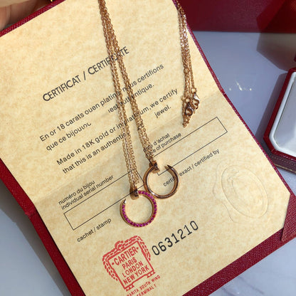 [Lumina]JUSTE NECKLACE GOLD RED DIAMONDS