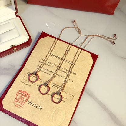 [Lumina]JUSTE NECKLACE GOLD RED DIAMONDS