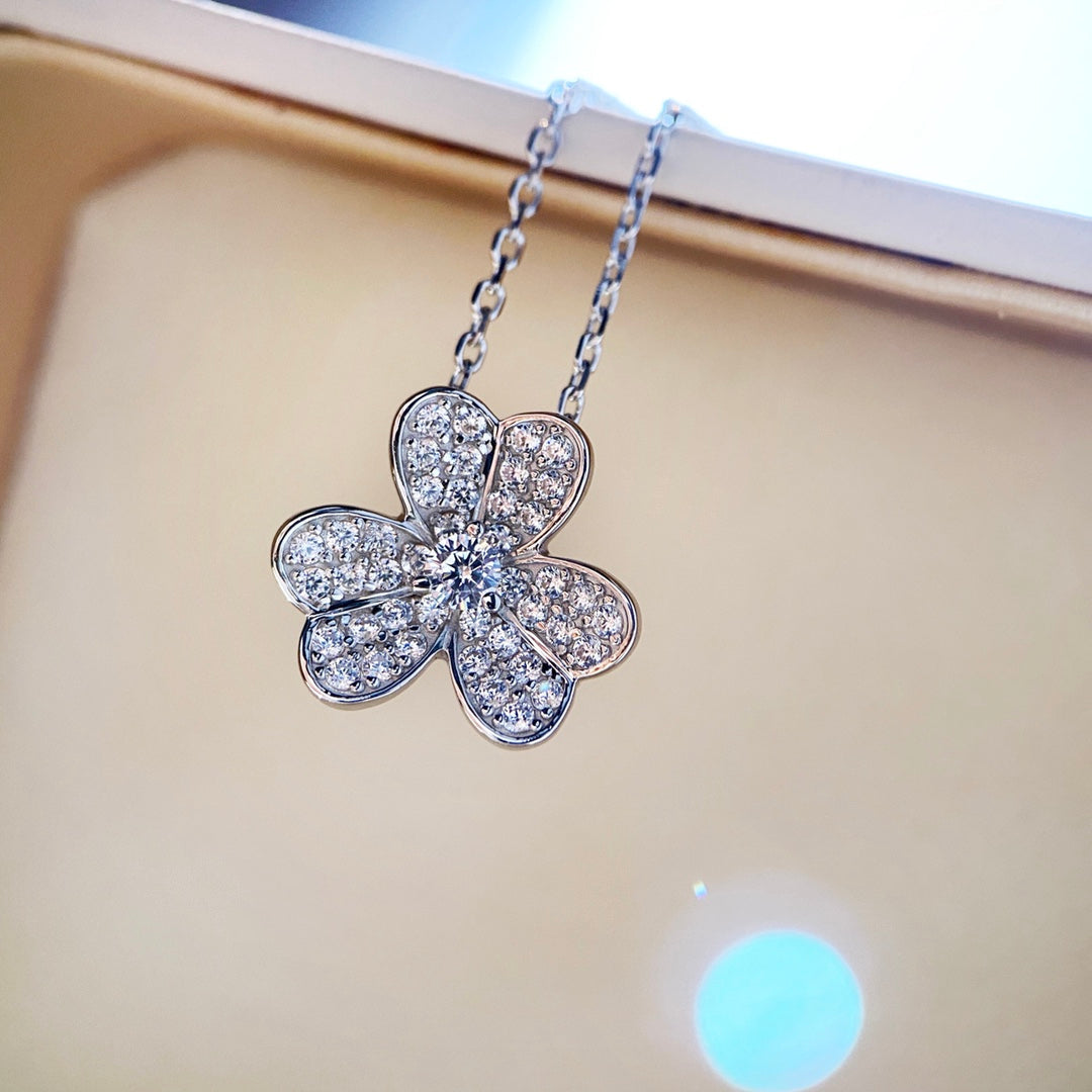 [Lumina]CLOVER DIAMOND NECKLACE SILVER