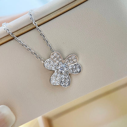 [Lumina]CLOVER DIAMOND NECKLACE SILVER