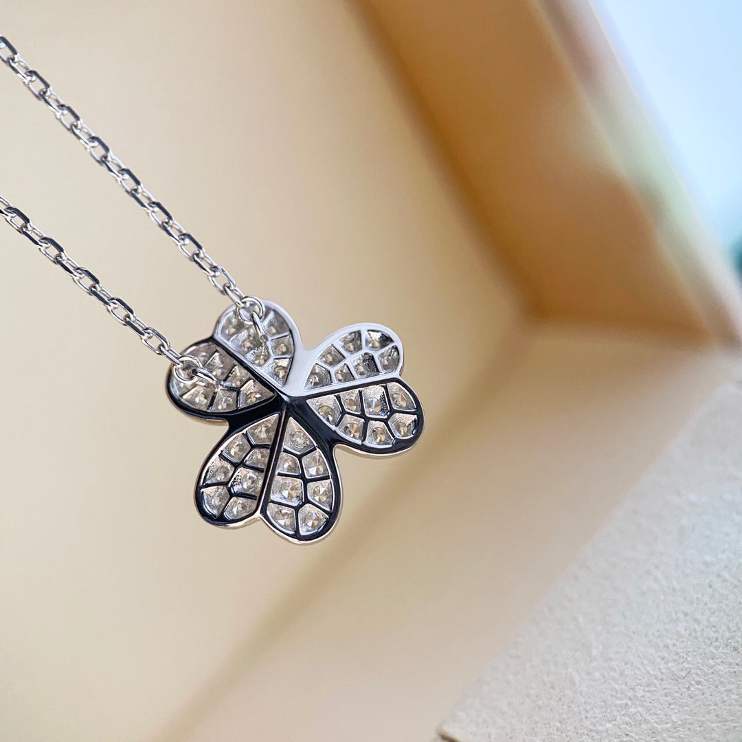 [Lumina]CLOVER DIAMOND NECKLACE SILVER