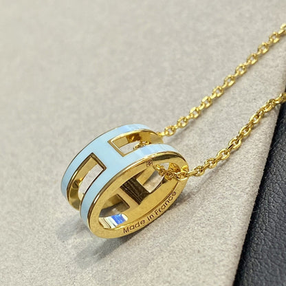 [Lumina]POP H LIGHT BLUE NECKLACE