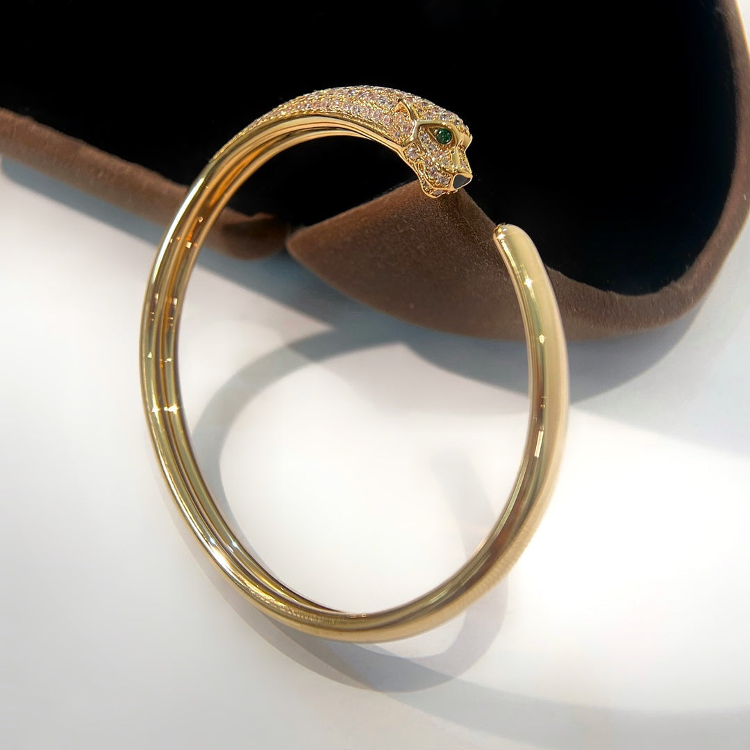 [Lumina]PANTHERE GOLD DIAMOND OPEN BRACELET