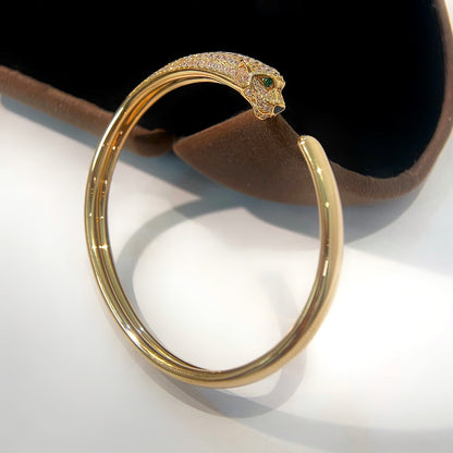[Lumina]PANTHERE GOLD DIAMOND OPEN BRACELET