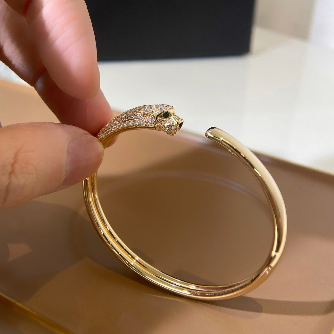 [Lumina]PANTHERE GOLD DIAMOND OPEN BRACELET