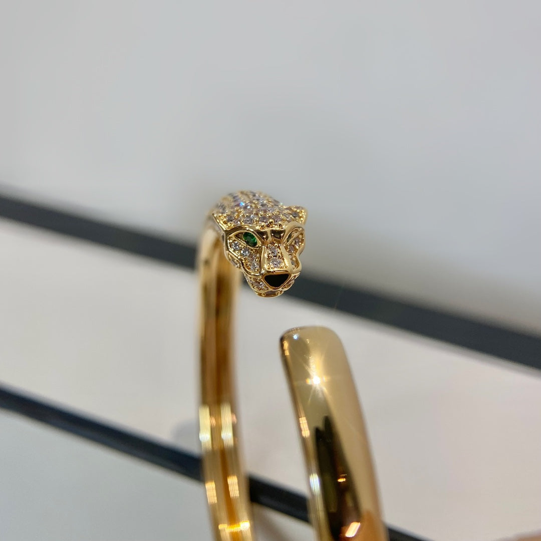 [Lumina]PANTHERE GOLD DIAMOND OPEN BRACELET