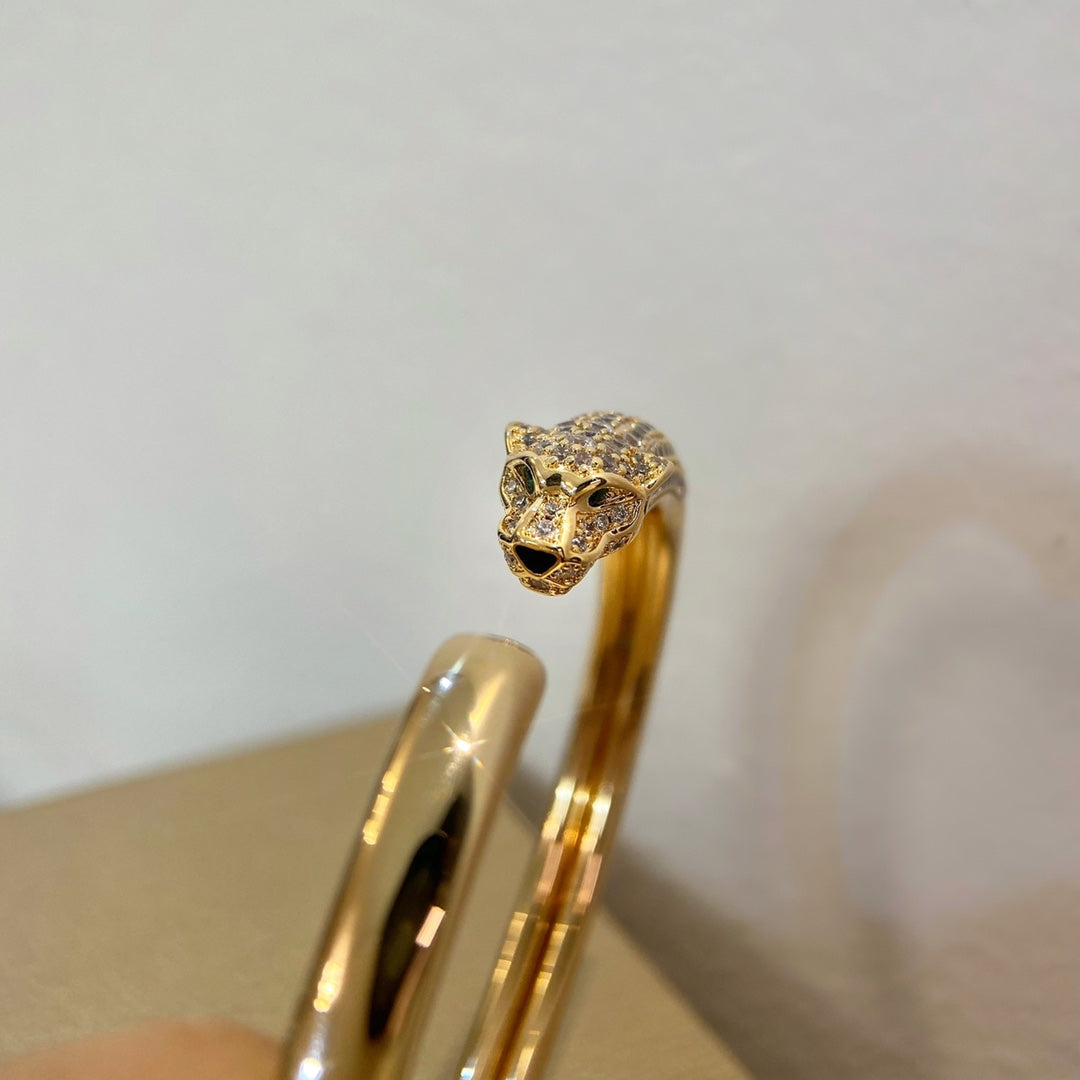 [Lumina]PANTHERE GOLD DIAMOND OPEN BRACELET