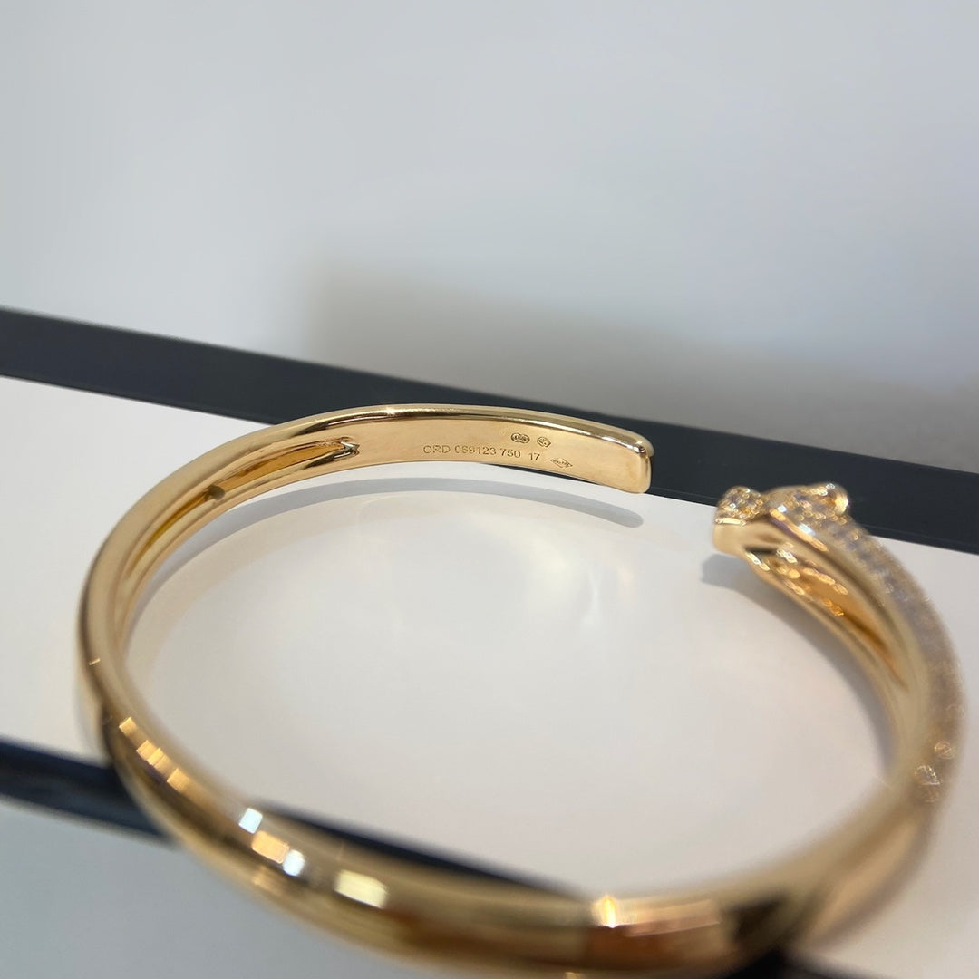 [Lumina]PANTHERE GOLD DIAMOND OPEN BRACELET