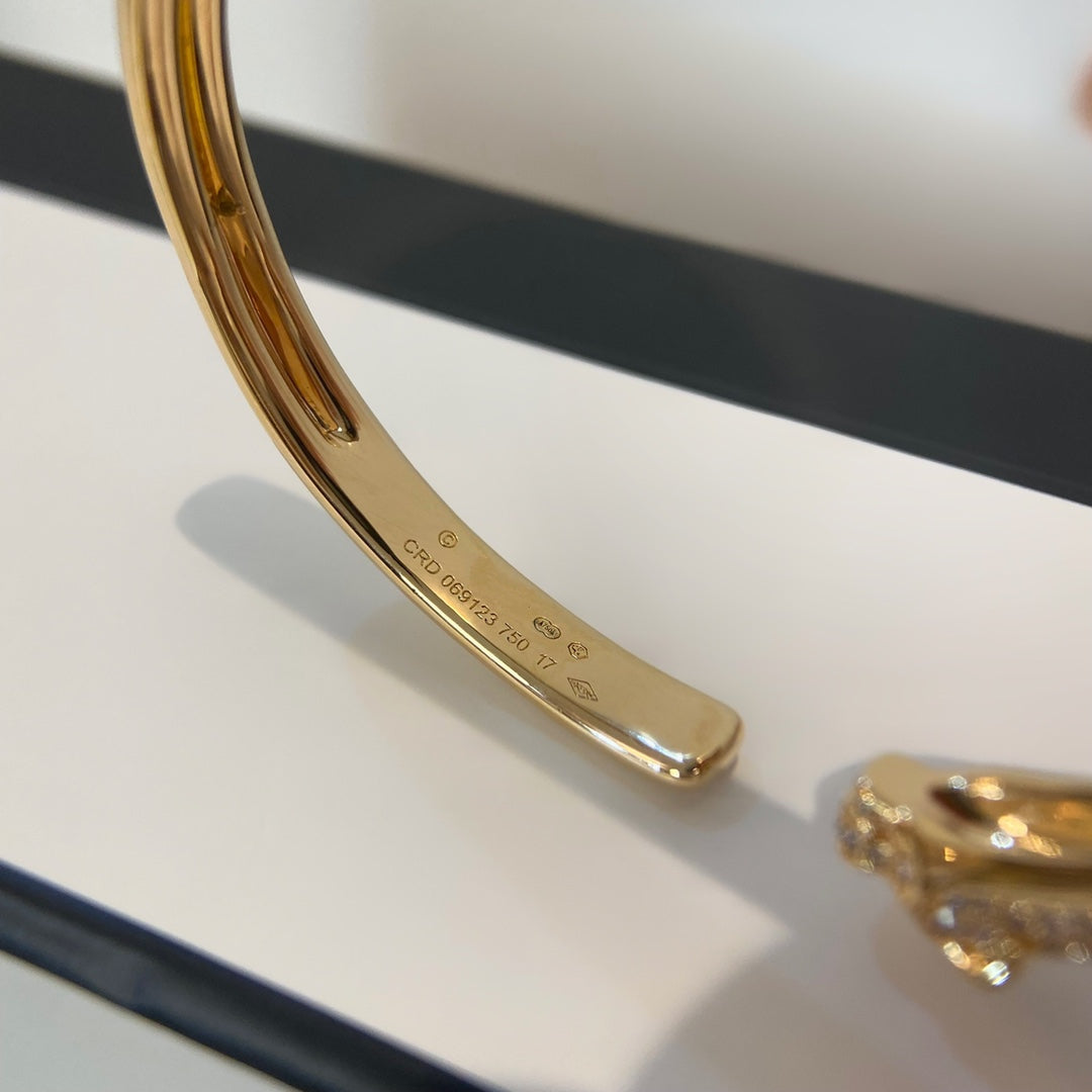 [Lumina]PANTHERE GOLD DIAMOND OPEN BRACELET